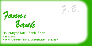 fanni bank business card
